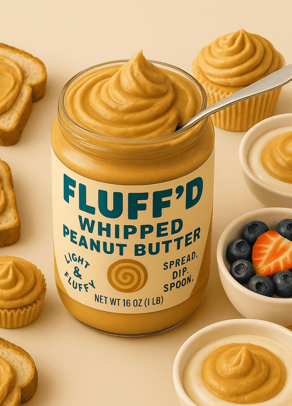 Whipped Peanut Butter Uses Whipped Peanut Butter container with how to use it, similar to how Jif Whips whipped peanut butter and Peter Pan whipped peanut butter were used.